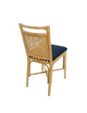 Riviera rattan dining chair orange velvet