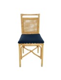 Riviera rattan dining chair orange velvet