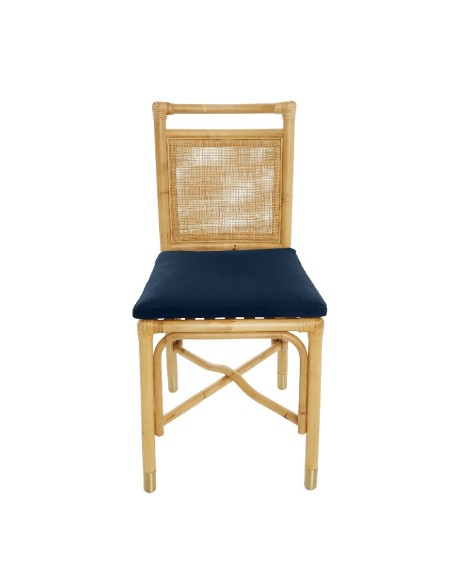 Riviera rattan dining chair orange velvet