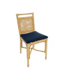 Riviera rattan dining chair orange velvet