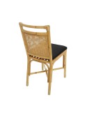 Riviera rattan dining chair brown velvet