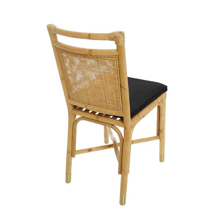 Riviera rattan dining chair brown velvet