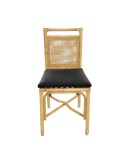 Riviera rattan dining chair brown velvet