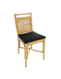 Chaise en rotin Riviera velours ocre