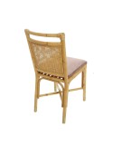 Riviera rattan dining chair pink velvet