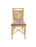 Riviera rattan dining chair pink velvet