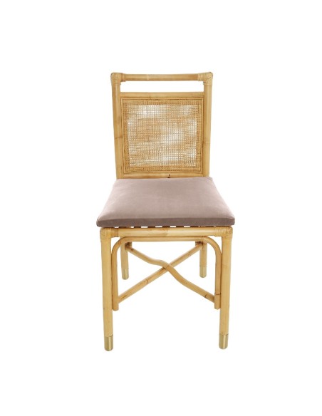 Riviera rattan dining chair pink velvet