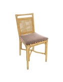 Riviera rattan dining chair pink velvet