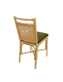 Riviera rattan dining chair green velvet