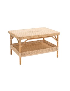 Table basse rotin Nantucket rectangulaire en finition naturelle