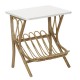 Lydie rattan bedside table with white top