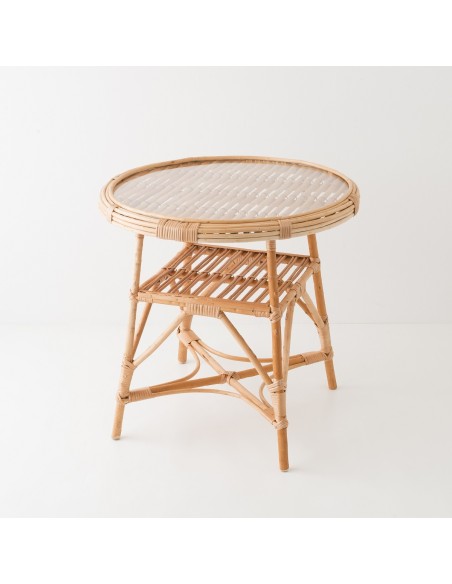 Honorine wicker table - glass diameter 60 Honorine wicker table - glass diameter 60