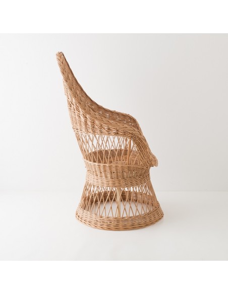 Fauteuil osier Firmin ajouré vu de côté Fauteuil osier Firmin ajouré vu de côté