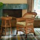 Wicker armchair Lora with cushion and Laszlo willow table