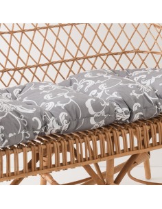 Coussin pour canapé Antonin tissu feuillage blanc fond gris