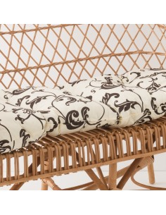Coussin pour canapé Antonin tissu feuillage blanc fond gris