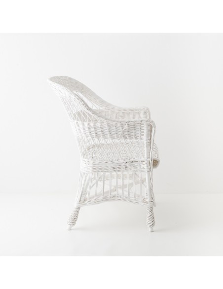 Fauteuil osier Bianka sans coussin vue de côté