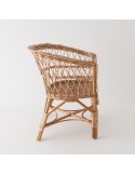 Brown openwork willow armchair for children