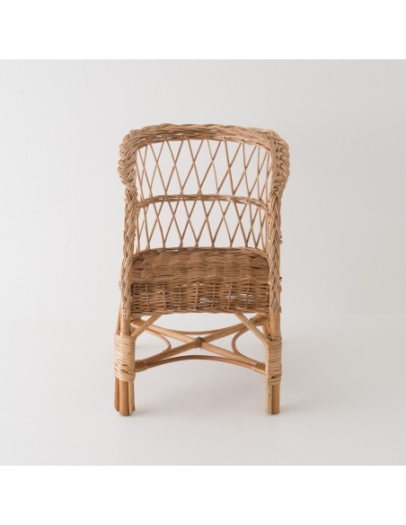 Fauteuil enfant en osier brun Lisa vue de face