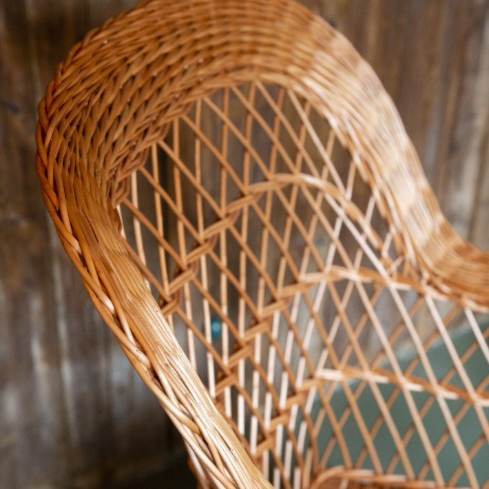 wicker armchair high-back detail of backrest