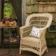 Wicker armchair with white willow
