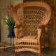 Eventail wicker armchair with brown willow