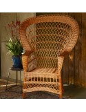 Eventail wicker armchair with brown willow