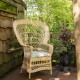 Eventail wicker armchair with white willow