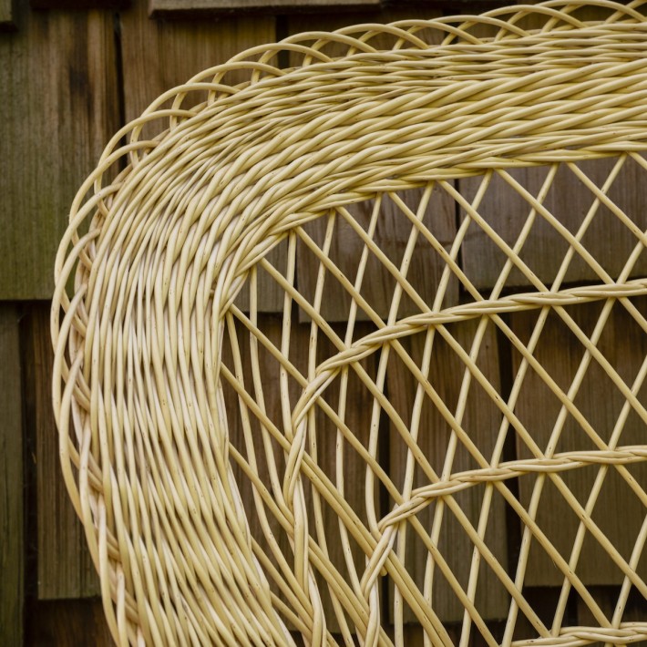 Eventail wicker armchair with white willow - detail of backrest