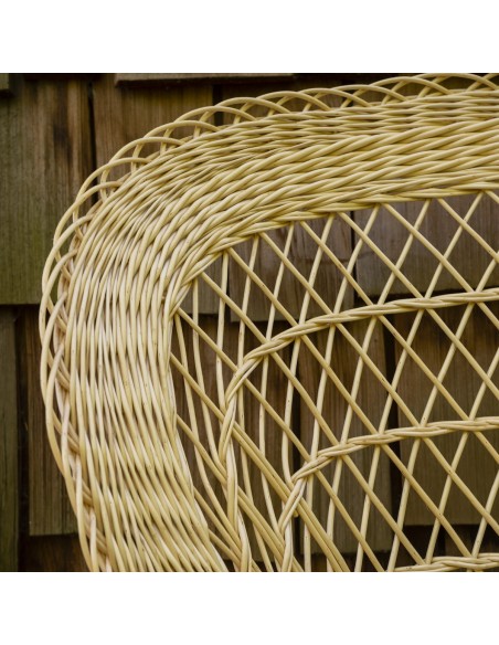 Eventail wicker armchair with white willow - detail of backrest