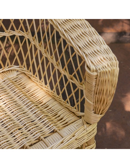 Fauteuil en osier blanc Eventail - détail de l'assise