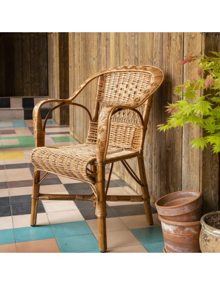 Daddy wicker armchair with brown willow