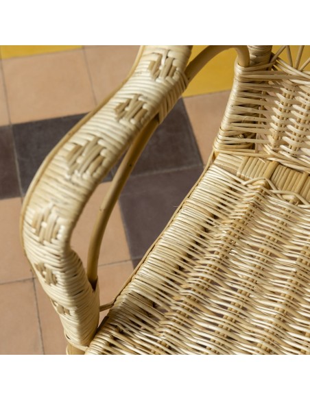 Fauteuil osier blanc Daddy - detail de l'assise