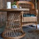 wicker table with brown willow - detail of foot