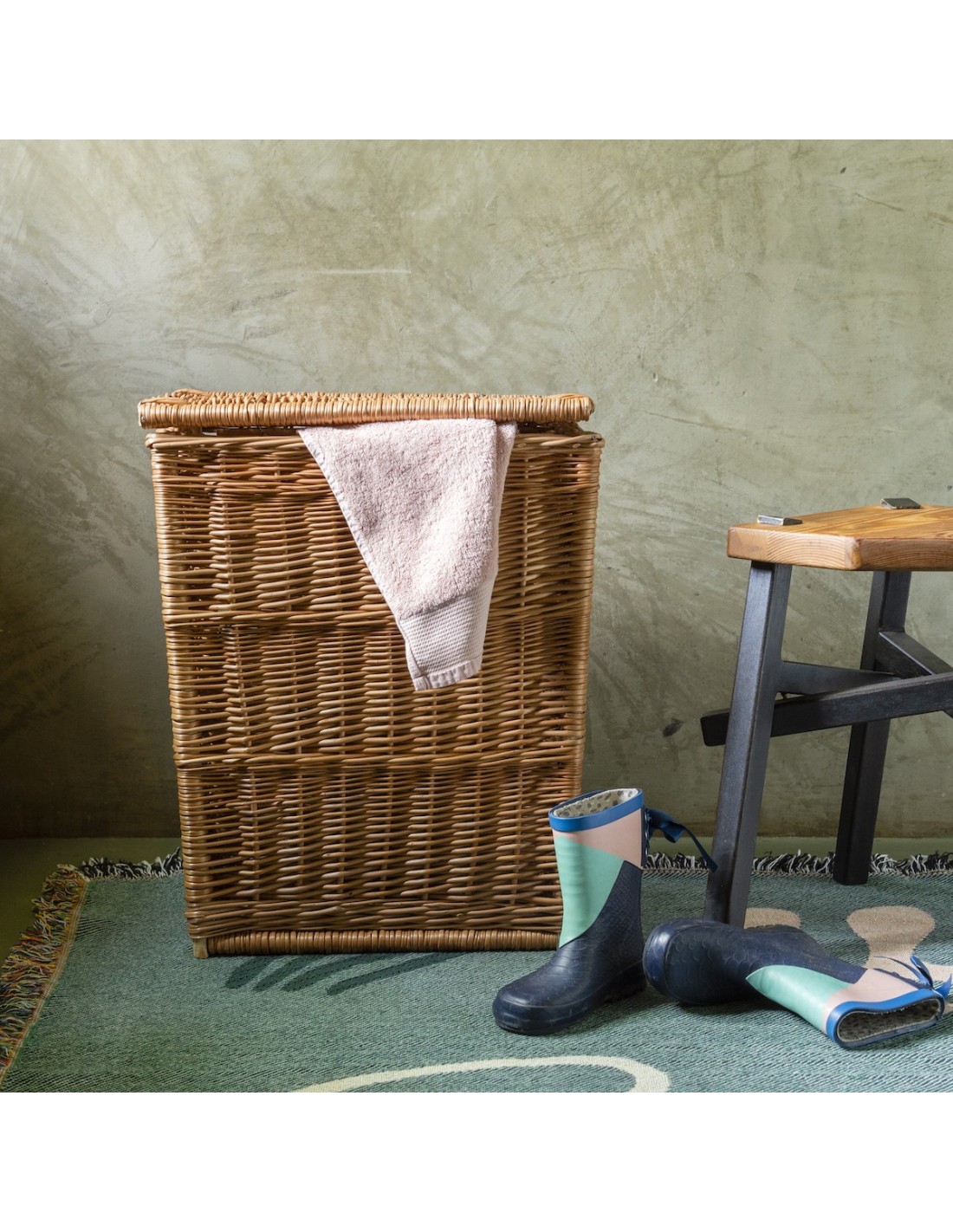 Panier à Linge Bama Stand Up - Pieds Pliables Et Poignées - Pratique Et Mobile