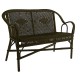 Grand père low-backed lacquered rattan armchair Vert Bronze