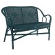 Grand père low-backed lacquered rattan armchair Bleu Paon