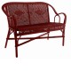 Grand père low-backed lacquered rattan armchair Rouge Rubis