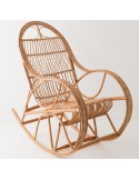 Rocking chair en osier sans coussin