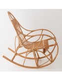 Rocking chair en osier sans coussin vue latérale