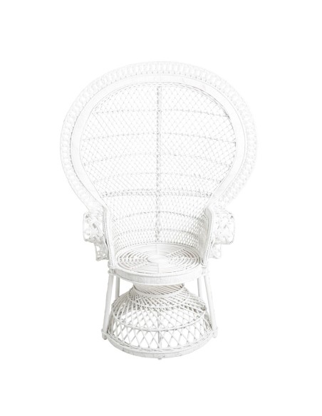 Fauteuil Emmanuelle blanc en rotin