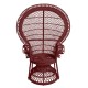 bordeaux red peacock chair in rattan