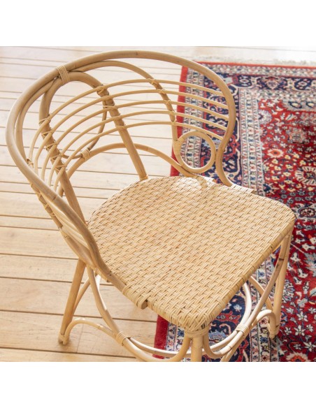 Fauteuil de table en rotin Gingko Horizon zoom ambiance vue de dessus