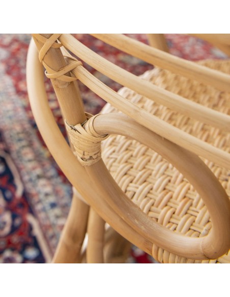 Fauteuil de table en rotin Gingko Horizon zoom ligatures