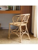 Fauteuil de table en rotin Gingko Horizon ambiance bureau