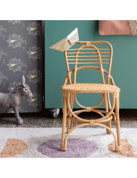 Chaise enfant en rotin Gingko Horizon ambiance vue de face