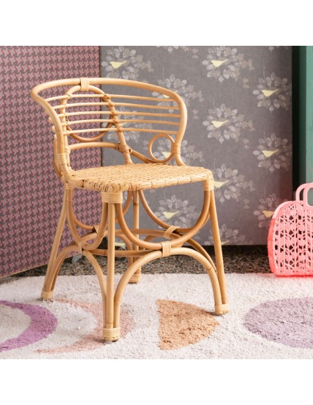 Fauteuil enfant en rotin Gingko Horizon ambiance vue 3/4