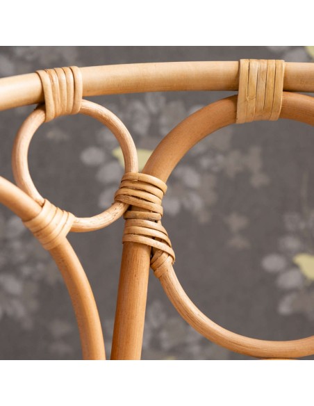 Fauteuil enfant en rotin Gingko Bulles zoom ligatures dossier