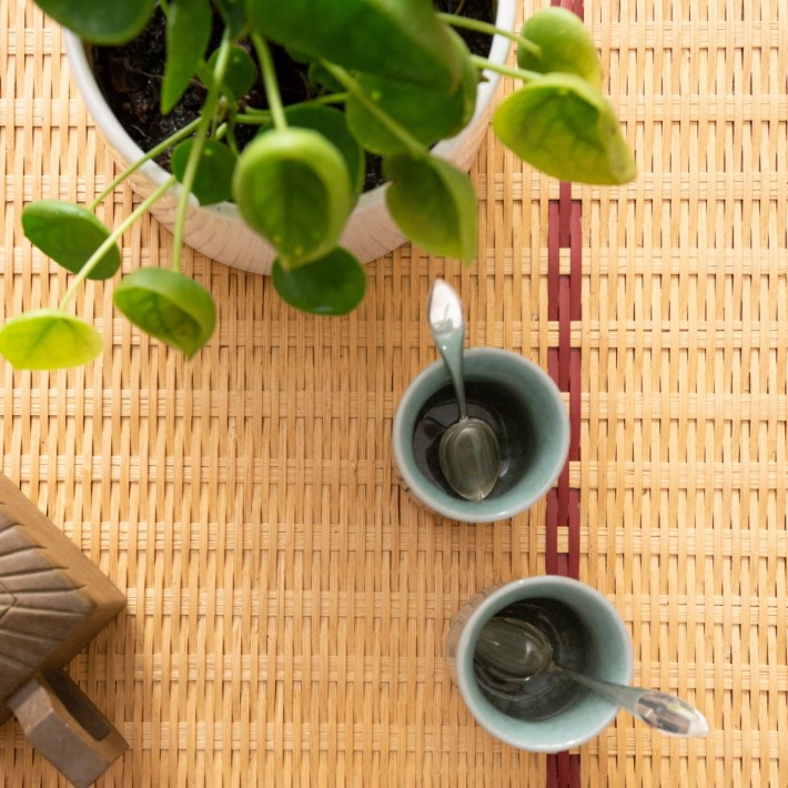 Table basse rotin tressé Bagatelle rectangulaire zoom tressage