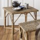 Rattan coffee table patinated Grand-Mere